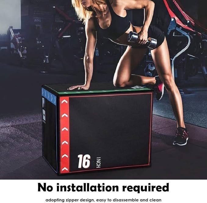 Versatile Non Slip Jump Box Exercise 3-in-1 Foam Plyometric Jump Box for Home Gym Training Fitness