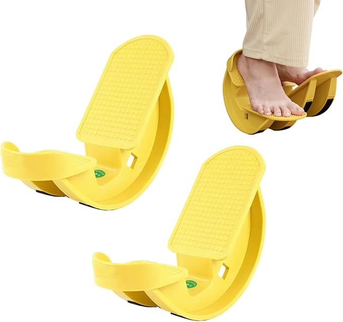2 Pcs Portable Foot Rocker Calf Stretcher – Blue Plantar Fasciitis Relief Device, Under-Desk Home Office Fitness Stretching Equipment for Ankle Pain Recovery & Flexibility Improvement