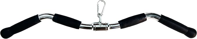 qibylift Barbell Multi-Exerciser Cable Attachment For Cable Machines, Lat Pull Down Bar Cable Machine Attachments, Tricep Press Down Bar, Revolving Straight Curl Pulldown Bar with Rotating & Rubber Handle Grips