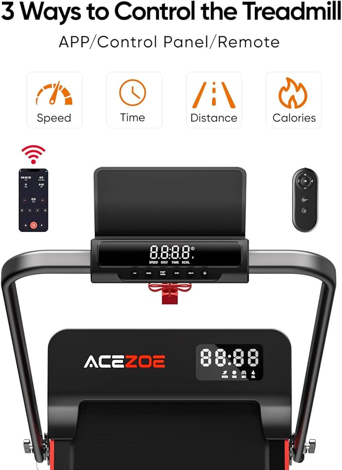 Walking pad Treadmill with Incline & Handle Bar, Folding Treadmill for Home Small Spaces, Compact Portable Under Desk Treadmill,Dual LED Display, 2.5Hp Quiet Running pad, APP, 300 lbs Capacity