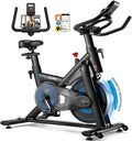Magnetic Exercise Bike for Home – Adjustable Silent Spin Bike with 350lb Capacity, APP Connectivity, LCD Monitor & Device Holder – Indoor Cycling Bike for Cardio & Weight Loss