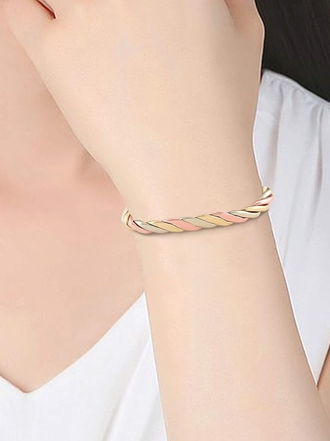Magnetic Copper Bracelet Triple Cuff, For Men and Women, High Power Magnets, Adjustable Bangle