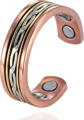 Copper Ring for Women, Pure Copper Adjustable Magnetic Ring with 3500 Gauss Effective Magnet (Women)