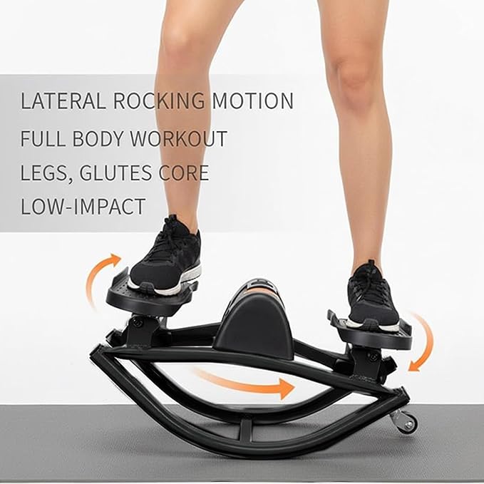 Rock Stepper Side to Side, Lateral Rocking Stepper for Exercise at Home, Portable Fitness Steppers Workout Machine for Legs & Glutes, Low-Impacts for Knees & Joints, Home Fitness Equipment for Unisex