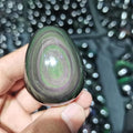 Meditation Home Natural Rainbow Eye Obsidian Polishing Eggs Yoga Decorations Ornament Chromotherapy Sphere Protection (Size : 4cm)