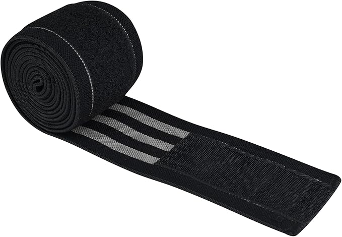 AQF Knee Wraps Weight Lifting Bandage - IPL and USPA Approved Gym Knee Support - Heavy Duty 78” Elasticated Support Straps Guard Powerlifting, Squatting (Pair)