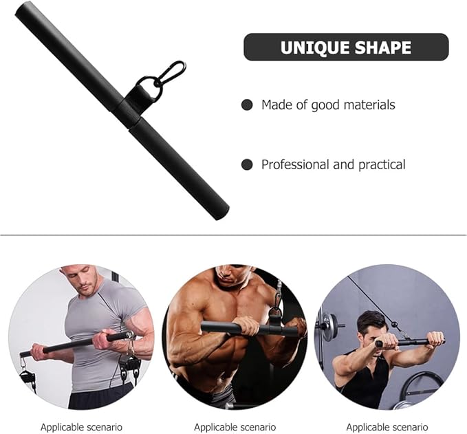 FRCOLOR Biceps Pull Bar Fitness Pull Down Rod Heavy-Duty Steel Cable Machine Attachment for Home Gym Strength Training and Muscle Workout