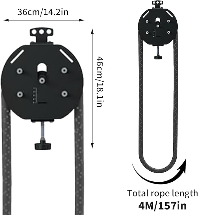 Endless Rope Trainer – Suspension Pulley System with 14ft Closed-Loop Nylon Rope & Adjustable Resistance for Home Gym HIIT and Interval Training