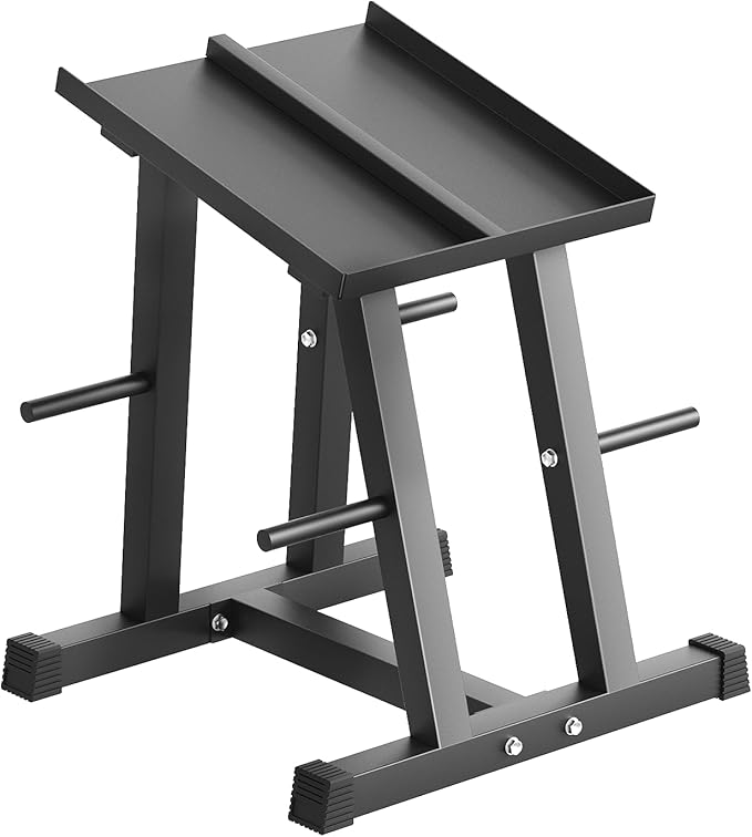 Adjustable Dumbbell Rack with Plate Storage, 500 lb Capacity, Space-Saving Storage Organizer for Classic Dumbbells, table for dumbbells, Heavy Duty Column Stand for Home Gym