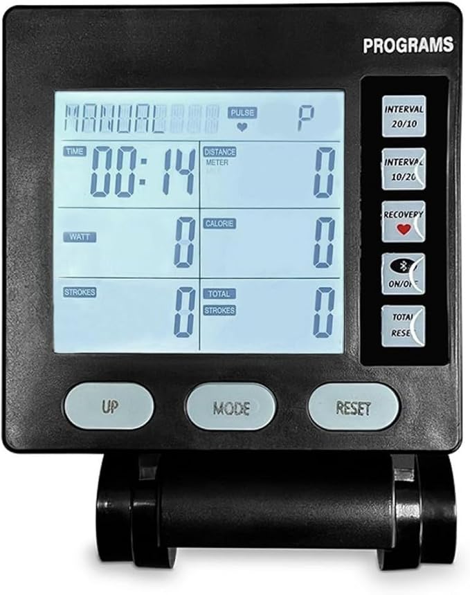Rowing Machine Display Can Be Connected to The App Fitness Equipment Meter, Odometer Automatic Replacement Parts Speedometer Counter for Home Fitness Riding Bike Device(with Backlight)