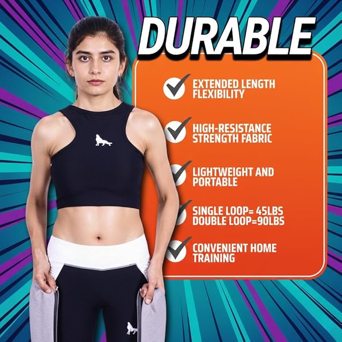 76 Inches Long Heavy Fabric Resistance Bands for Women and Men - Non-Slip, Durable Exercise Bands for Stretching, Yoga, Home Fitness