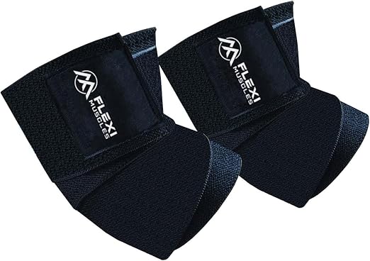 Elbow Wraps for Weightlifting (1 Pair) Adjustable Elbow Compression Straps & Joint Support Brace - Ideal for Bench Press, Powerlifting, and Gym Workouts.