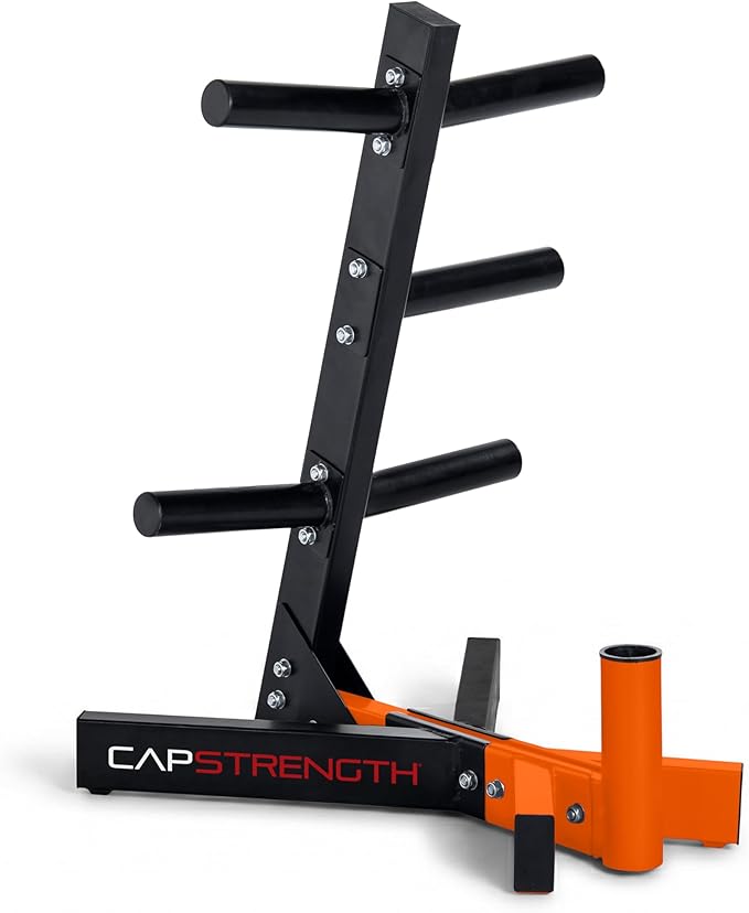 Cap Barbell Olympic Plate Tree Storage Rack, Multiple Colors