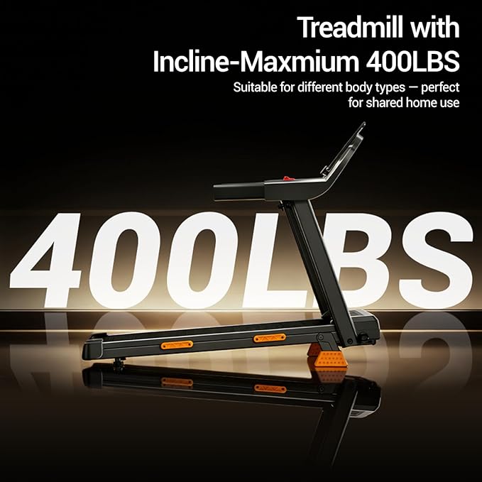 14% Treadmills for Home with Handle, 3 in 1 Portable Treadmill with Incline, Foldable Treadmill with Three Screen, 12 Preset Programs, 400LBS