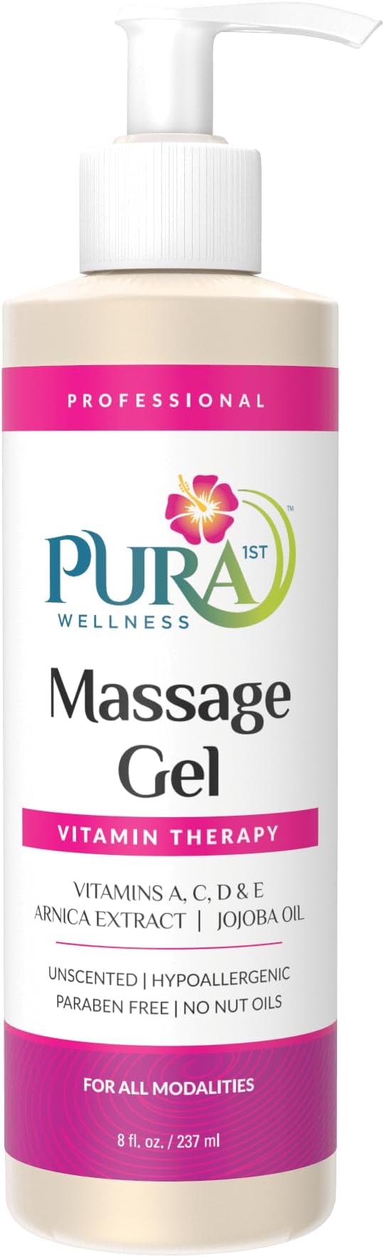 Vitamin Therapy 8 Fl oz Massage Gel, Professional, Massage Therapy, Deep Tissue, Unscented, Natural Ingredients, Skin Hydrating, Moisturizing, Muscle Relief, for Bruising, Recovery