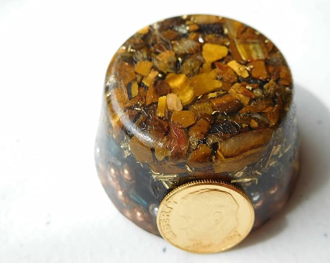 Tiger's Eye Orgone Generator Energy Accumulator 528Hz/7.83Hz/Advance Harmonics Many Beautiful Ingredients and Colors! (Tiger's Eye)