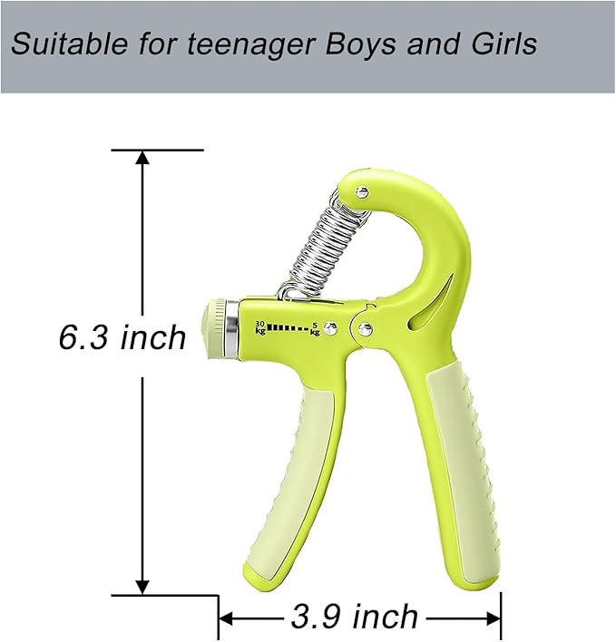 Strengthener Hand Grip for Kid Boys Girls Teenager Strength Trainer Number Counter Forearm Finger Wrist Gripper Exerciser 5-30kg Adjustable Stretcher Squeezer Workout