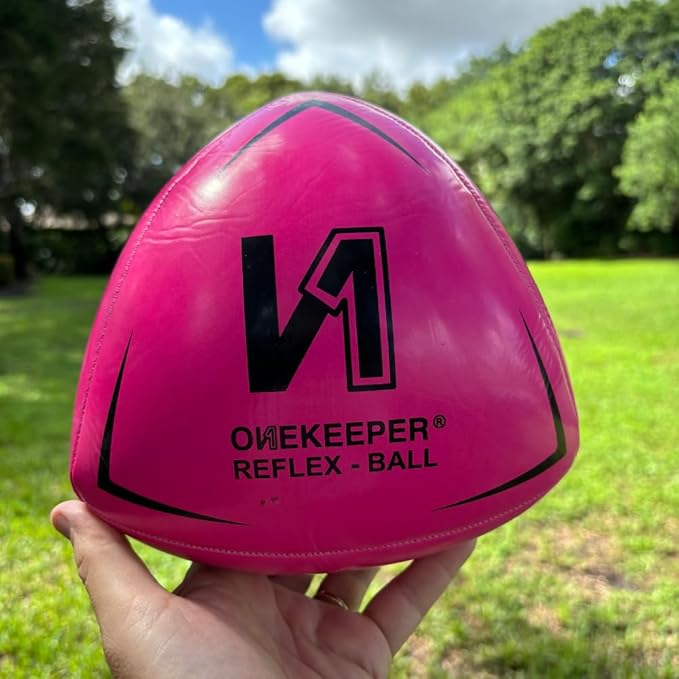 ONEKEEPER Soccer Reflex & Reaction Ball - White, Orange, Blue, Pink, and Fluo Yellow, Agility and Coordination Training for Kids and Juniors (Pump Not Included)