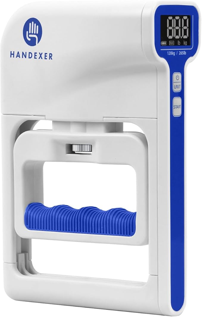 Grip Strength Tester 265lb/120kg, Digital Hand Dynamometer FDA Registered with Backlit LCD for Grip Strength Testing and Training