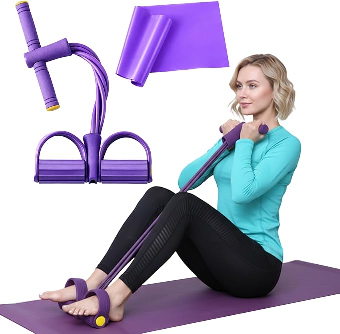 Pedal Resistance Band, 6 Tube Foot Pedal and Handles Resistance Bands, for Home Workouts and Full-Body Training, Multifunction Foot Pedal Resistance Band for Assisted Sit-Ups and Strength Training
