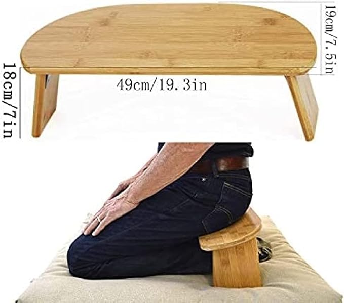 KRASS Wooden Meditation Stool, Folding Bench Ergonomic Bamboo Yoga Stool, Thinking Deep Prayer Bamboo Stool,Top Quality,Collector88