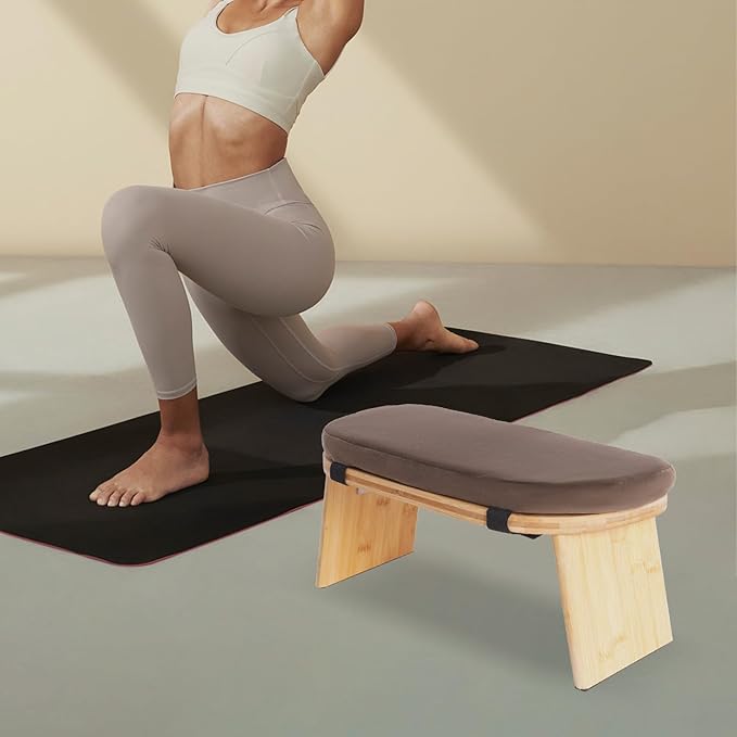 Modern Folding Meditation Bench - Kneeling Stool - Foldable Kneeling Meditation Bench Chair Travel Bag