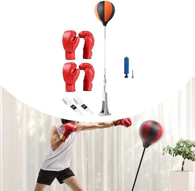 Boxing Reaction Ball Reflection Training Equipment Adjustable Height for Kids Adults Boxing Punching Bag for Fitness Exercise, Style D