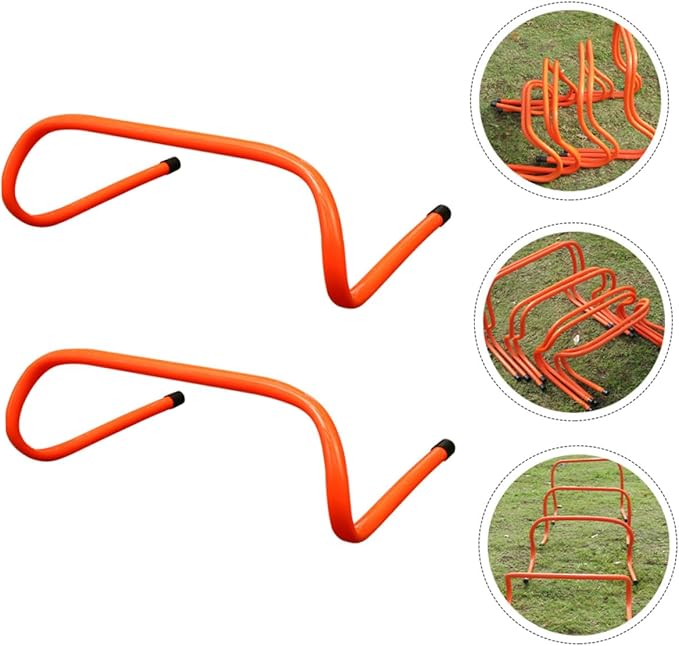 SECFOU 2pcs Plastic Wear-Resistant Speed Hurdles 15cm Agility Training Equipment for Youth Soccer Track Running Drill