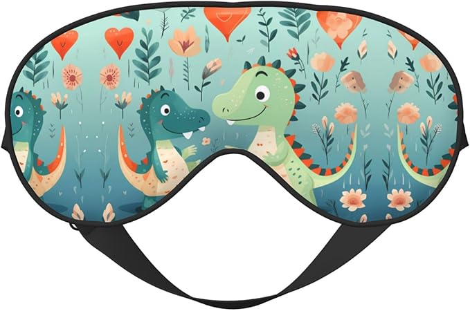 Lovely Little Dinosaur Baby Head-Mounted Double-Sided Light-Blocking Sleeping Eye mask to Protect Eyes and Relieve Eye Fatigue