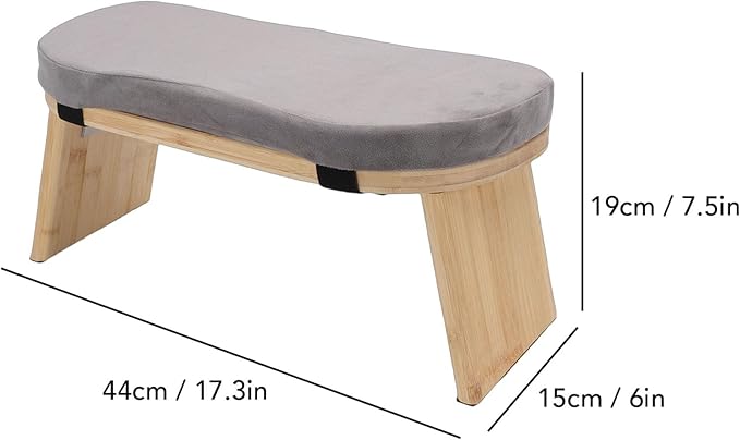 Pssopp Yoga Meditation Bench, Beechwood Portable Folding Stool, Ergonomic Design with Soft Cushion for Zen Practice and Relaxation