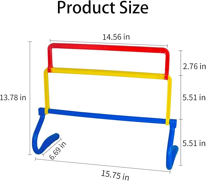 6 Pack Multicolor Agility Hurdles 4 Height Adjustable Speed Training Hurdles Fitness & Speed Training Equipment