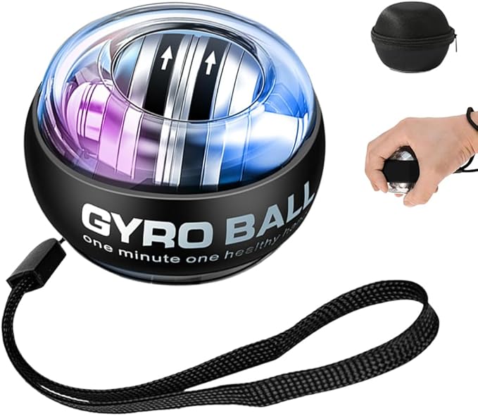 Wrist Ball, 2025 Upgraded Wrist Ball Exerciser, Auto-Start Gyroscopic Forearm Exerciser, Enhance Grip Strength, Hand Strengthening Devices, Adjustable Resistance, with LED Lights