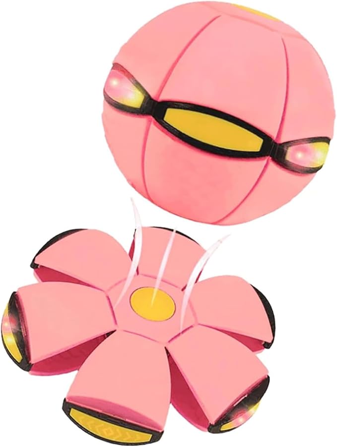 Magic Bouncing Ball, Children's Bouncing Ball, Automatic Rebound Double The Fun, Magics Flying Saucer (6 Light,Light Pink)