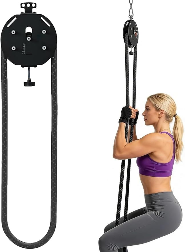 Endless Rope Trainer, Portable Cable Pulley System, Adjustable Tricep Rope Attachment, 30kg Max Resistance, Full Body Workout & Strength Training for Grip,Arms,Back,Body Coordination Exercises