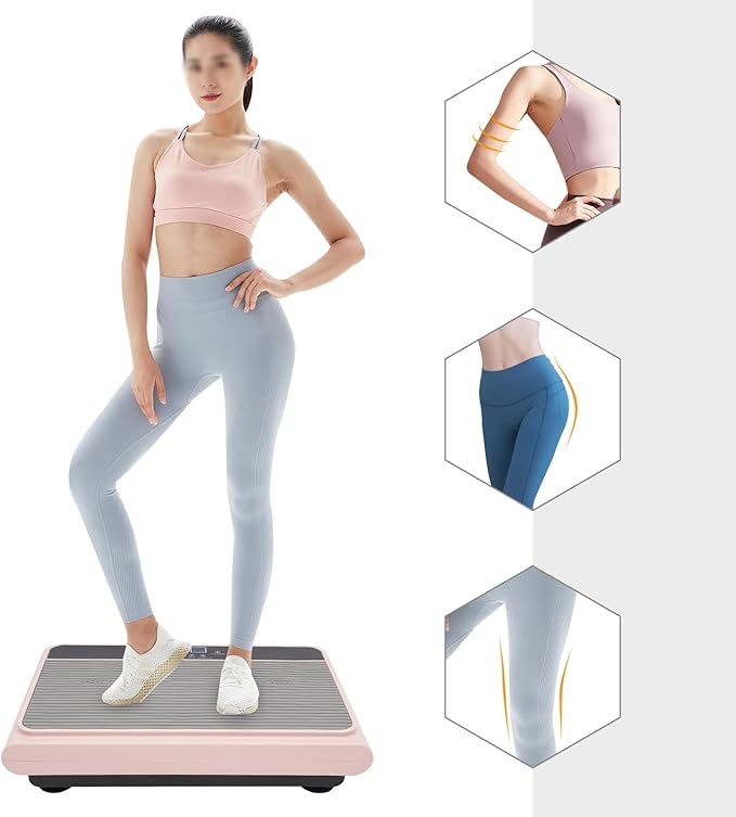 Vibration Plate Exercise Machine, 99 Speed Levels Adjustable Whole Body Workout Vibration Platform with LCD Display Workout Vibrate Stand for Lymphatic Drainage Weight Loss Fat Burner for Women Men