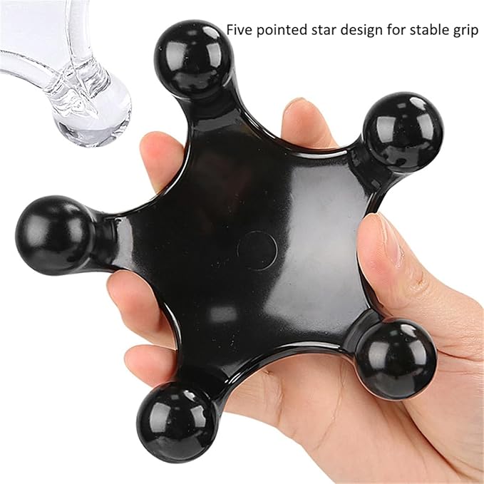 Trigger Point Massage Tools, 2 Pack Easier Grip Star Shaped 5 Legged Pressure Point Handheld Massage Tool for Deep Tissue Pain Relief, Suitable for Full Body (Black)