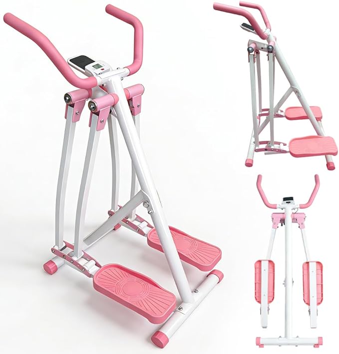 Air Walker Exercise Machine,Foldable Elliptical Machine for Home,Mini Elliptical for Full-Body Low-Impact Exercise with LCD Display Ideal for Home Gym
