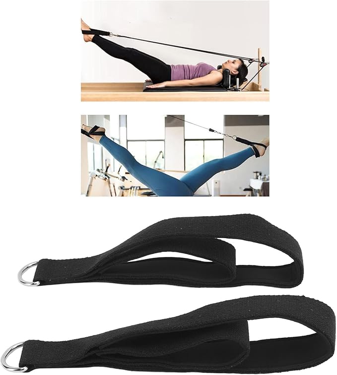 Respicefinem 2 Pcs Pilates Straps Anti Slip Practical Pilates Double Loop Straps for Home Gym Workout