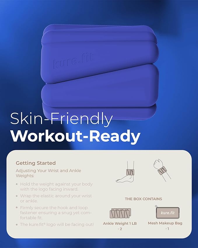 Pilates Weight | Wrist & Ankle Weights for Women | Weighted Bangles | 1LB/ 2LB Each (Set of 2)