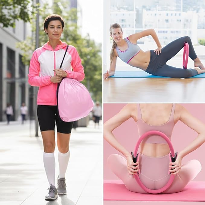 Pilates Essentials Kit for Women, 14 Pcs Pilates Equipment for Home Workouts with Yoga Circle Ball Ring, 5 Resistance Bands,Pedal Puller Resistance Band