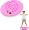 Kids Maze Balance Board Plastic Wobble Rocker Balance Board with Mini Balls Load 170lb for Balancing Exercise Equipment Game Boys Girls Physical Therapy 18.5 x 14.57 Inch(Pink,Round)