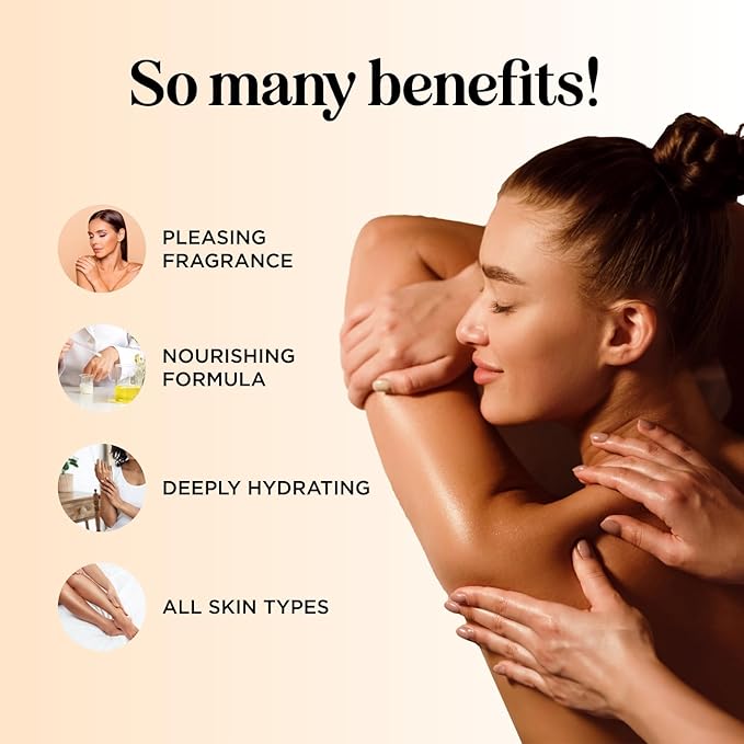 Sweet and Sensual Massage Oils for Couples - Mango and Vanilla Romantic Full Body Massage Oils with Sweet Almond Oil for Easy Gliding Special Moments - Therapeutic Grade Scented Body Oils