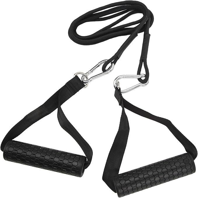 Triceps Rope, Long Strap with 2 Handles Cable Attachments for Multi-Use Fitness for Men Women Home Gym Strength Training