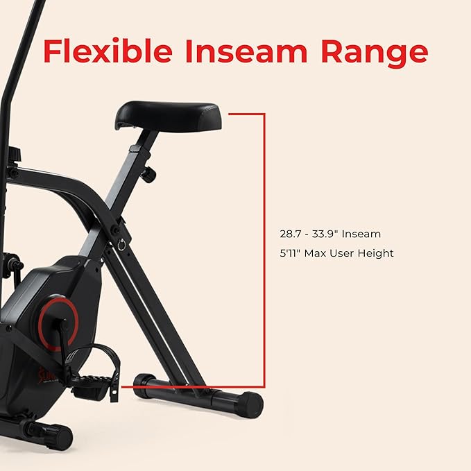 Sunny Health & Fitness Sunny Health & Fitness Smart Folding X-Bike, Portable Compact Exercise Bike for Indoor Cycling Workout, Home Cardio Training Machine, Free SunnyFit App Bluetooth Connect