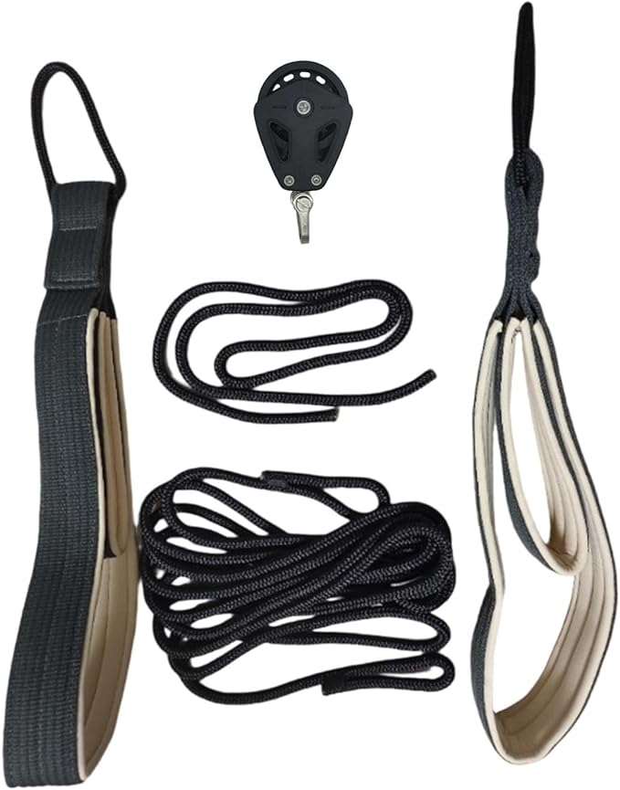 Pilates Reformer Pull Ropes,Double Loop Straps Pilates Handles with Wheel Exercise Straps for Home Studio Use Balance