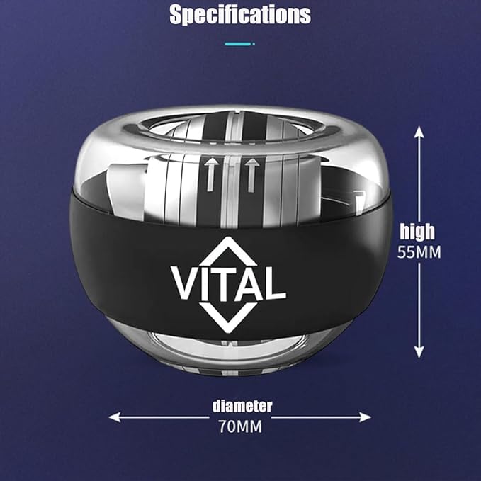 2026 New Wrist Ball, Wrist Ball Exerciser with LED Lights, Auto-Start Gyroscopic Forearm Exerciser, Enhance Grip Strength, Strengthen Arms, Fingers, Bones and Muscles, Joint Relief