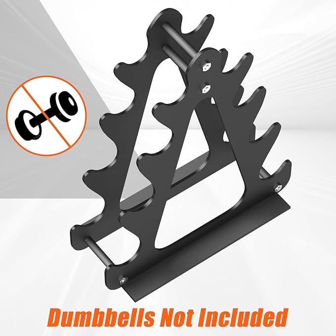 4-Tier Dumbbell Rack for 1-15 lb Weights, Holds 5 Pairs Space-Saving Sturdy A-Frame Stand for Home Gym, Weight Rack for Women's Dumbbell Set (Dumbbell Rack Stand Only)