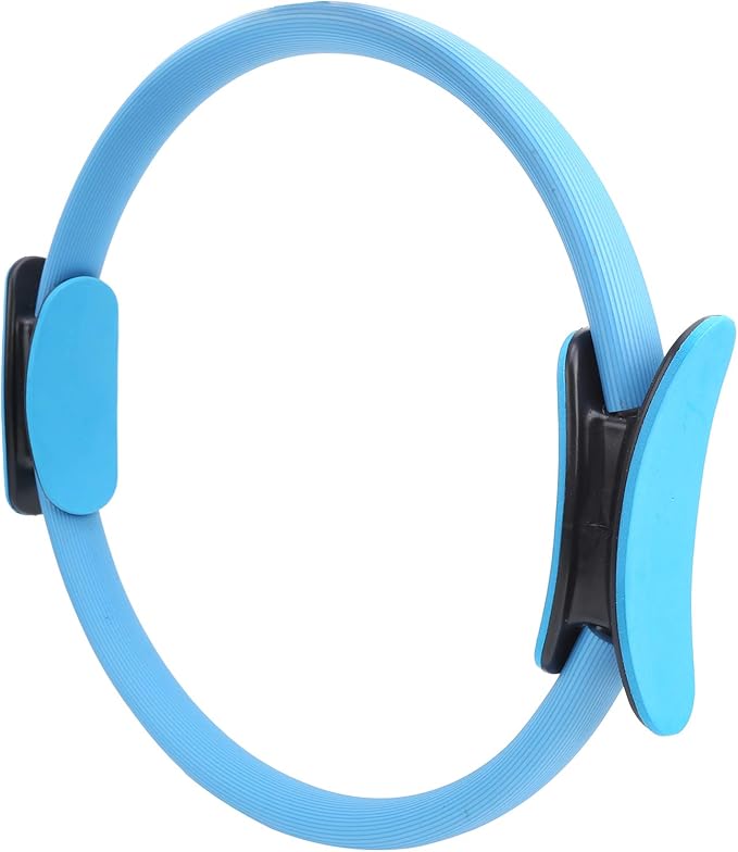 Drfeify Yoga Ring, Portable Lightweight Pilates Ring for Full Body Workout, Exercise Circle with Non-Slip Grip for Women Men Seniors Home Travel Gym (Blue)