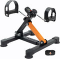 Under Desk Bike Pedal Exerciser, GOREDI Foldable Cycle Exercise Bike for Office, Upper & Lower Peddler Exerciser for Seniors with LCD Display, Fitness Folding Exerciser Peddler for Arm & Leg Workout