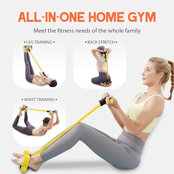 21 Fitness Resistance Bands with 4 Tube Pedal Ankle Puller, 2026 New Multifunction Elastic Yoga Resistance Band for Home Gym Use
